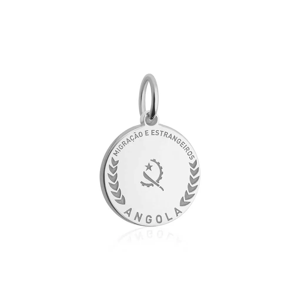 Angola Passport Stamp Charm Silver