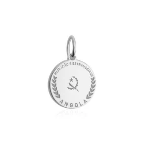 Angola Passport Stamp Charm Silver