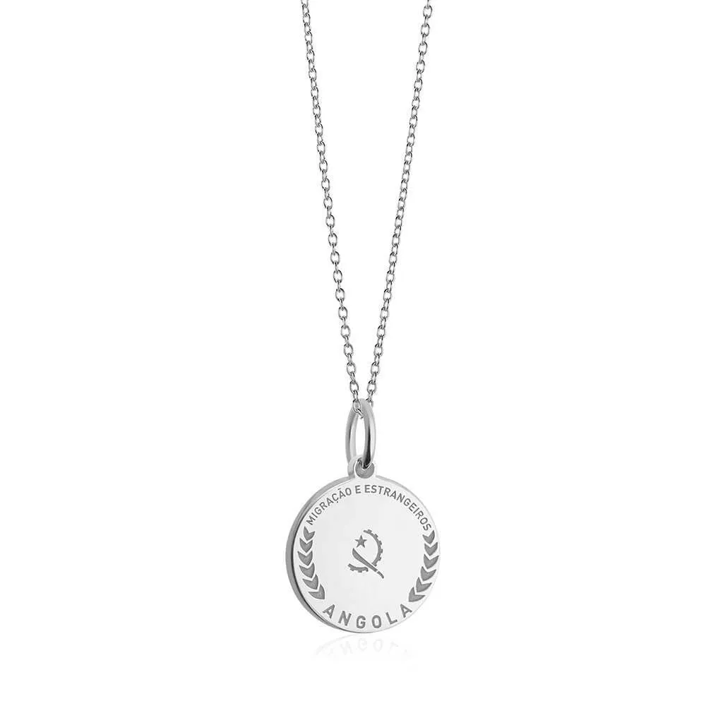 Angola Passport Stamp Charm Silver