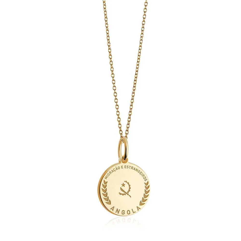 Angola Passport Stamp Charm Solid Gold