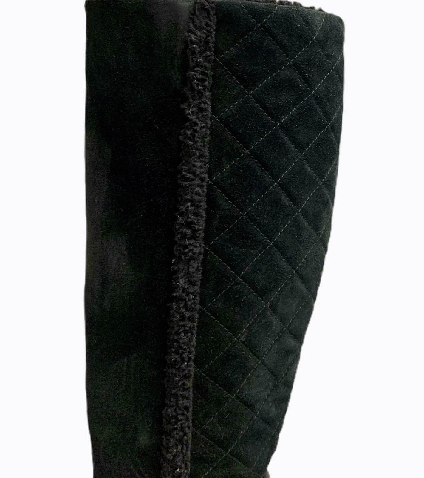 Aquatalia Women's Callie Black Suede Quilted Weatherproof Wedge Boot Size 9