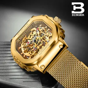 Binger Swiss Ultra Luxury Skeleton Tourbillon Men Watch B 10008