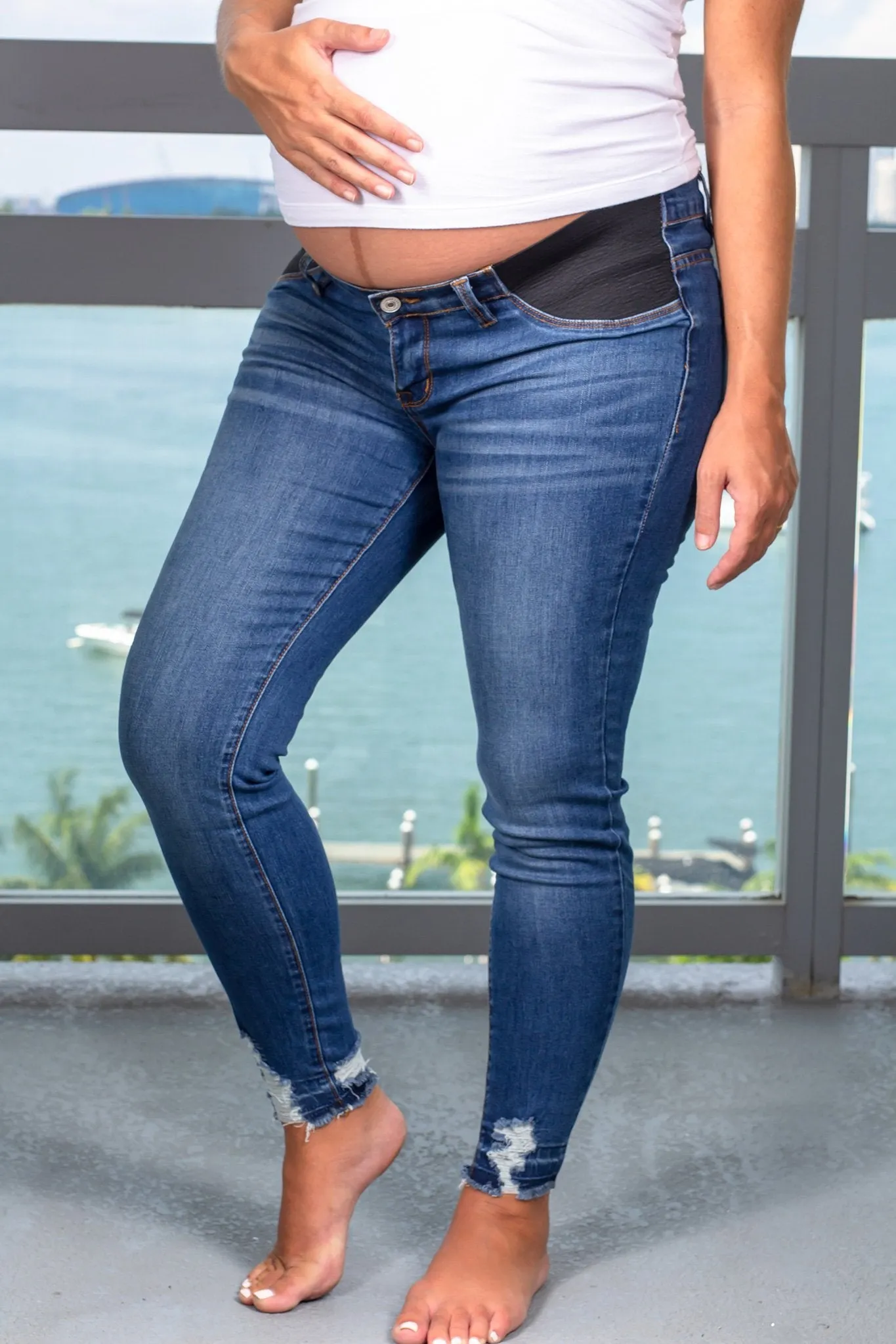 Blue Maternity Skinny Jeans