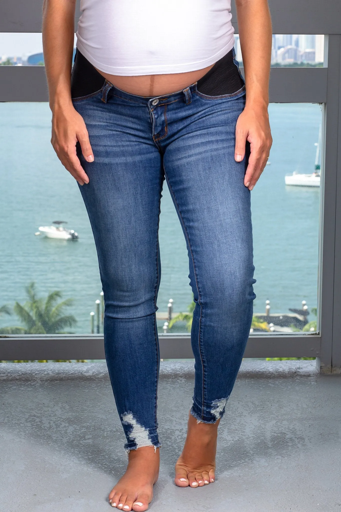 Blue Maternity Skinny Jeans