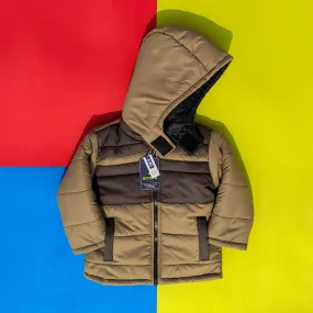 Camel & Brown Full Sleeves Puffer Jacket