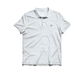 Cays Blue & Blue Steele Poplar Stripe Performance Polo