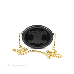 Celine Crossbody Purse With Chain In Velvet Black