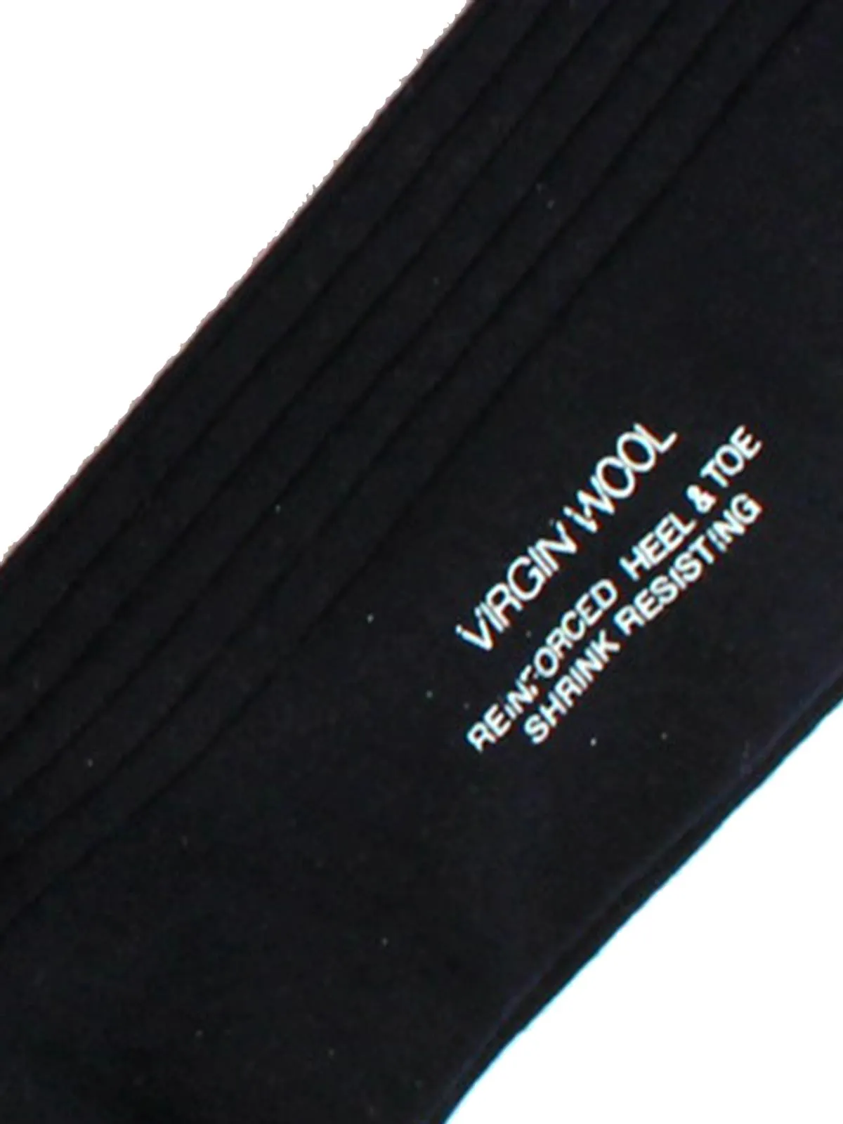 Cesare Attolini Wool Socks Dark Navy Solid Ribbed US 12 / EUR 46 Over The Calf