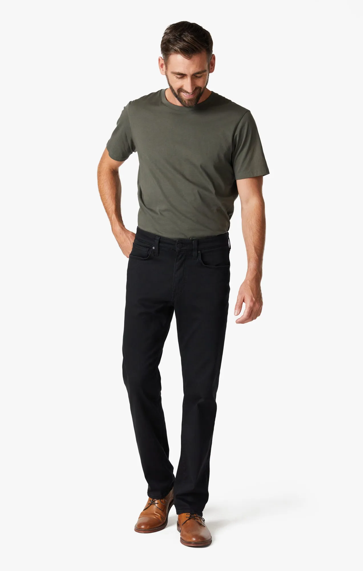 Charisma Relaxed Straight Leg Jeans In Black Urban