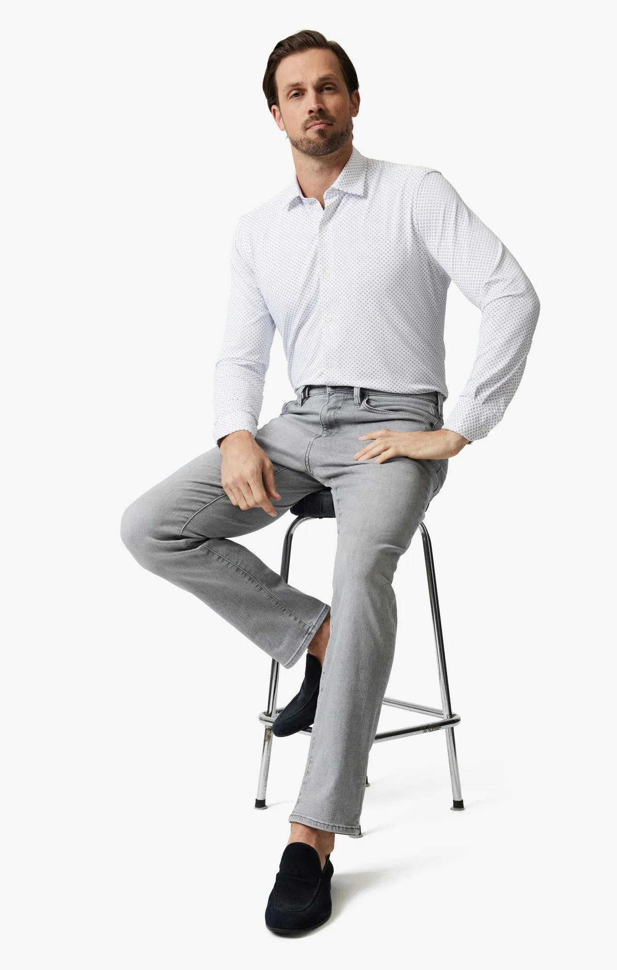 Charisma Relaxed Straight Leg Jeans In Light Grey Urban