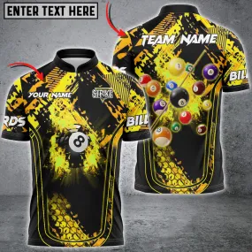 Coolspod Billiards Fire Grunge Multicolor Personalized Name, Team Name Unisex 3D Jersey Shirt