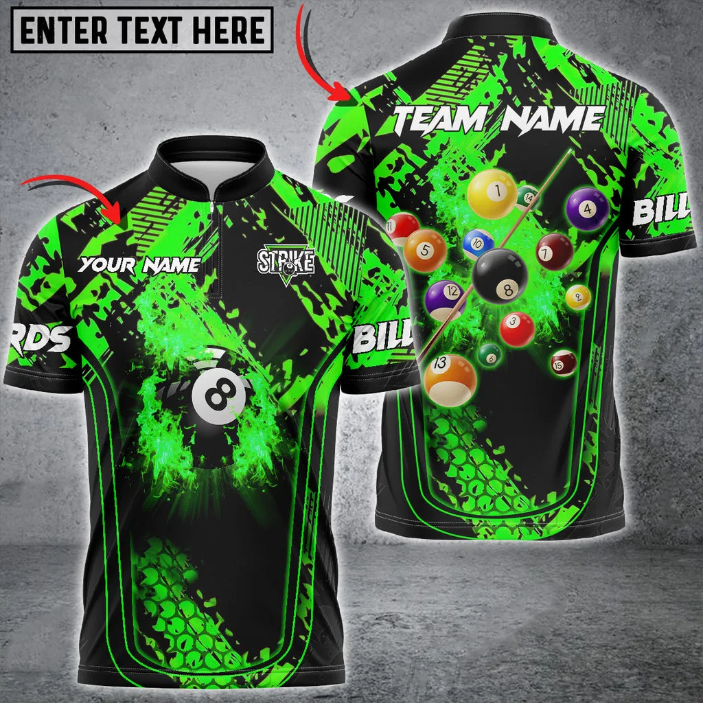 Coolspod Billiards Fire Grunge Multicolor Personalized Name, Team Name Unisex 3D Jersey Shirt