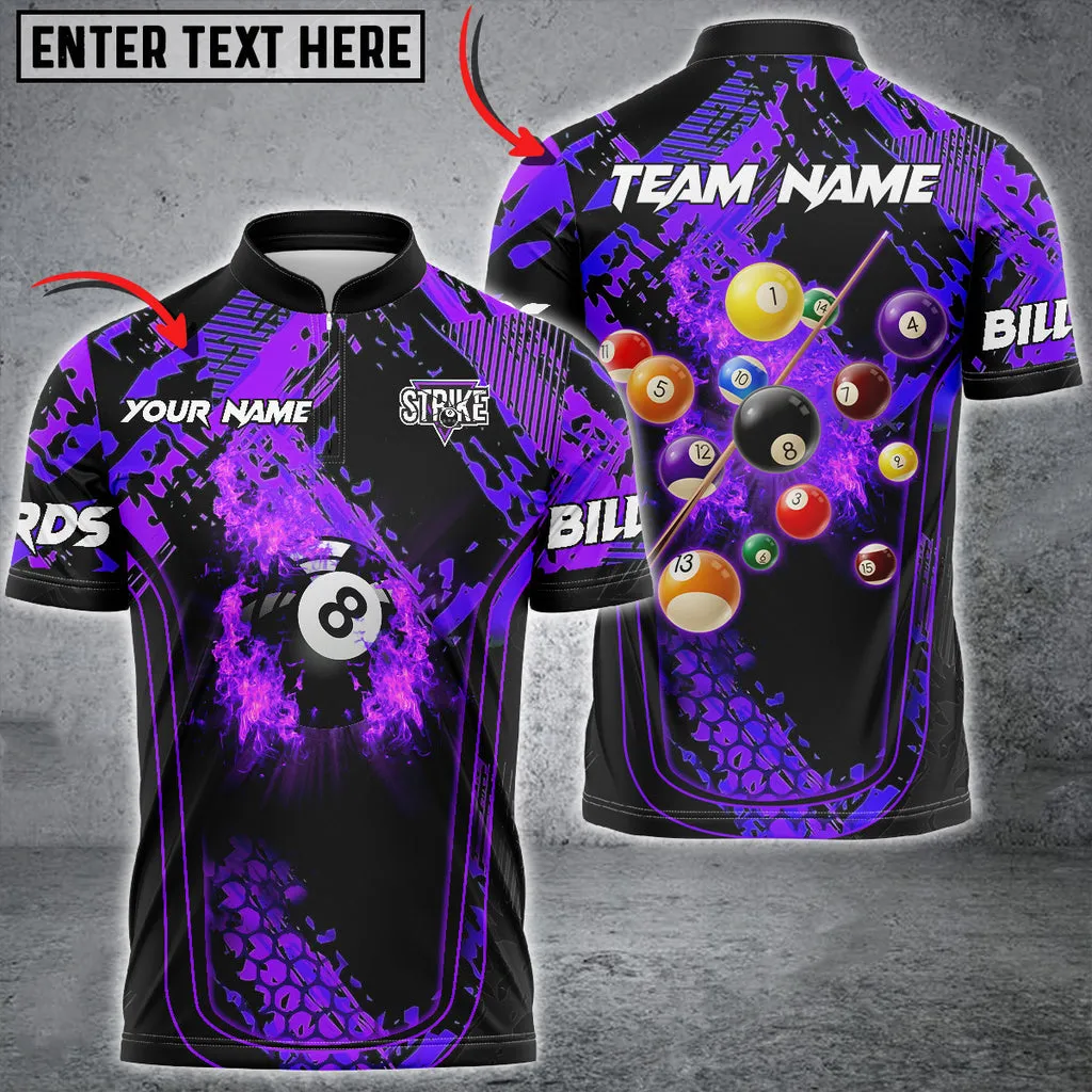 Coolspod Billiards Fire Grunge Multicolor Personalized Name, Team Name Unisex 3D Jersey Shirt