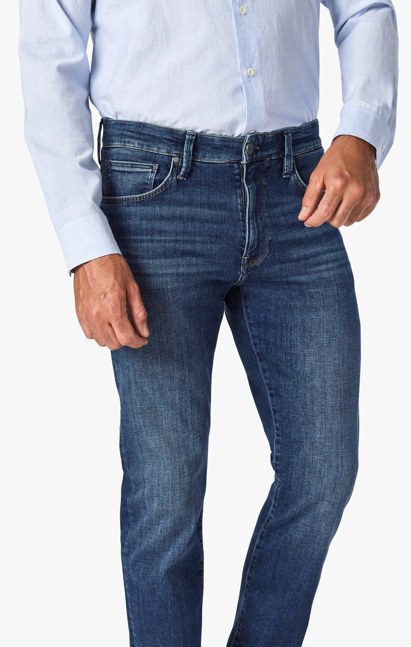 Courage Straight Leg Jeans In Dark Brushed Organic