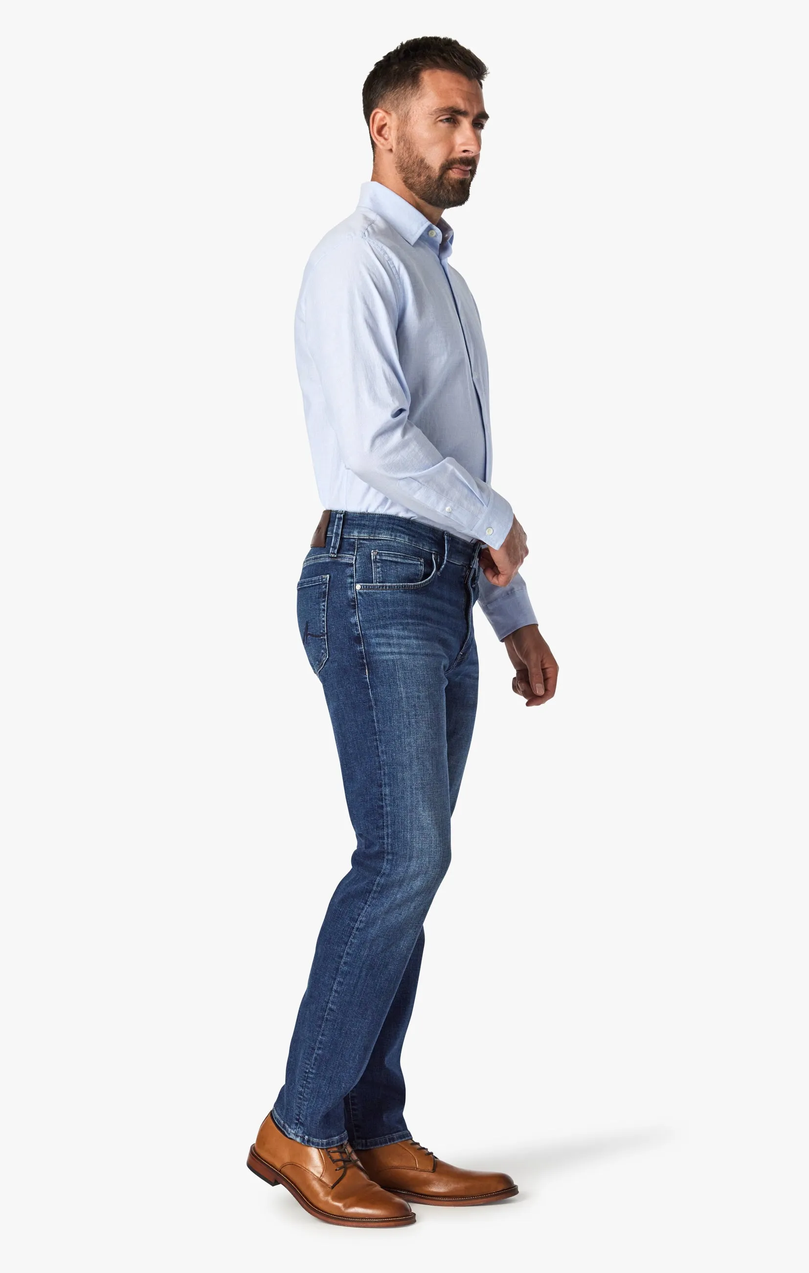 Courage Straight Leg Jeans In Dark Brushed Organic