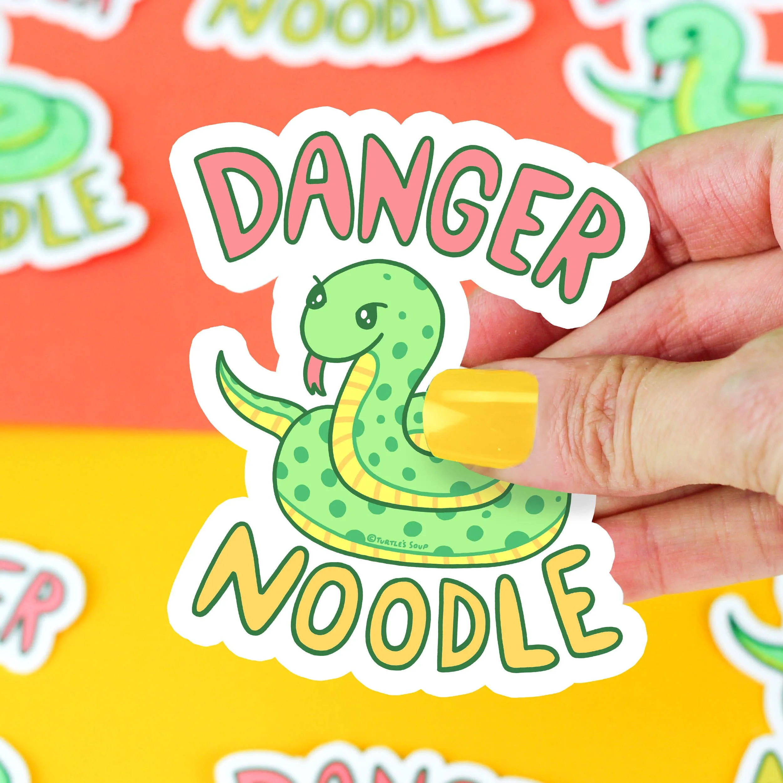 Danger Noodle Snake Funny Valentine's Day Vinyl Sticker