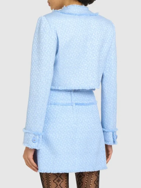 Dolce&amp;Gabbana   Collarless tweed cropped jacket 
