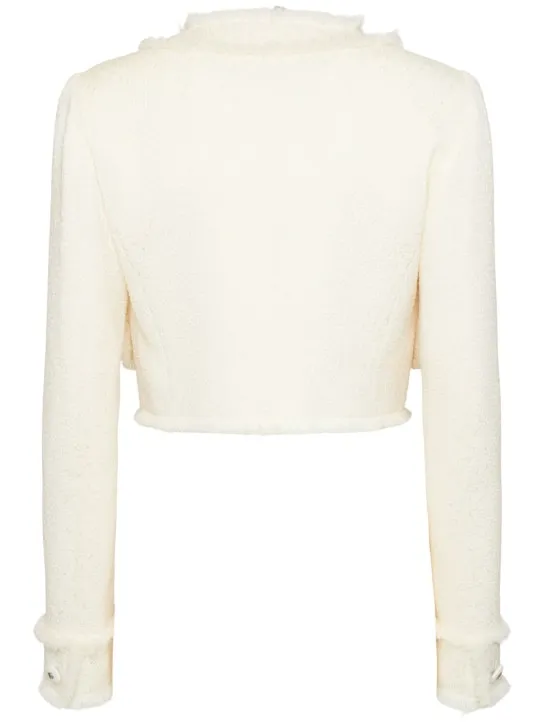 Dolce&amp;Gabbana   Collarless tweed cropped jacket 