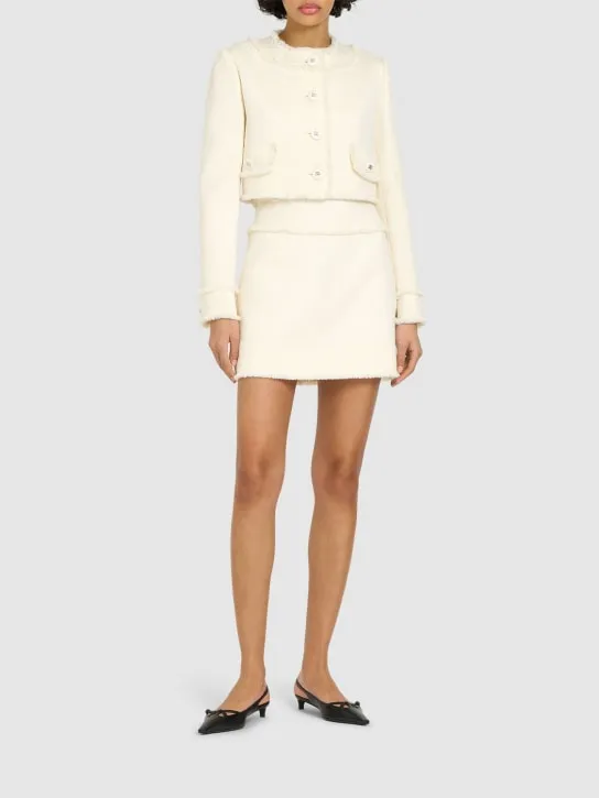 Dolce&amp;Gabbana   Collarless tweed cropped jacket 