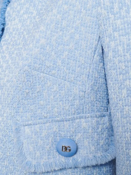Dolce&amp;Gabbana   Collarless tweed cropped jacket 