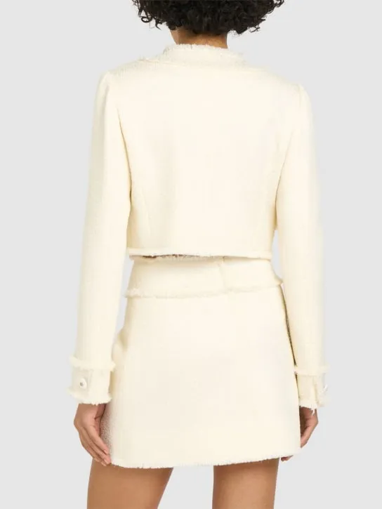 Dolce&amp;Gabbana   Collarless tweed cropped jacket 