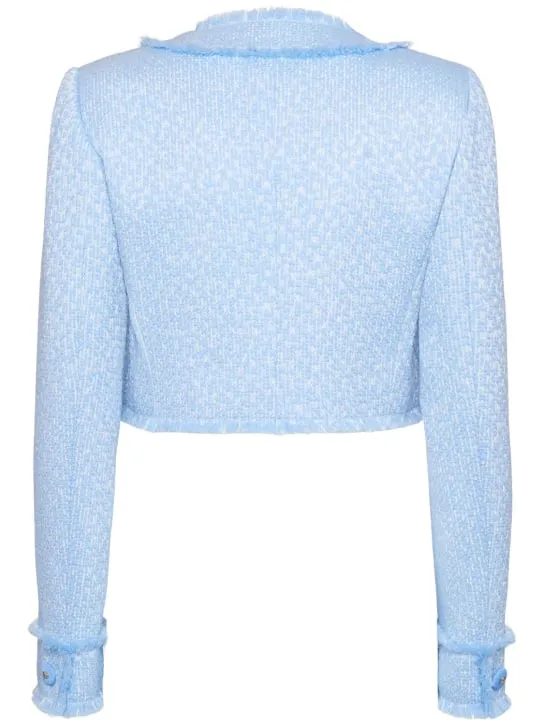Dolce&amp;Gabbana   Collarless tweed cropped jacket 
