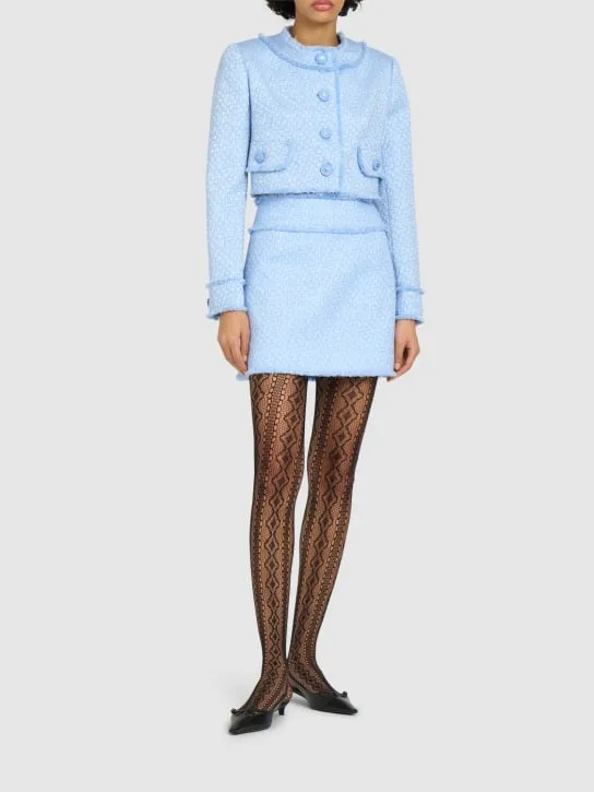 Dolce&amp;Gabbana   Collarless tweed cropped jacket 