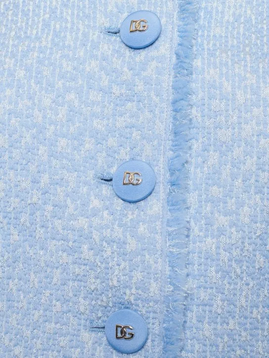 Dolce&amp;Gabbana   Collarless tweed cropped jacket 