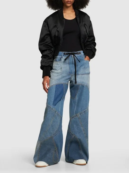 Dolce&amp;Gabbana   Draped satin cropped bomber jacket 