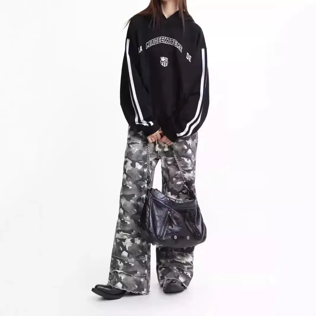 Double Waist Snow Camouflage Baggy Pant