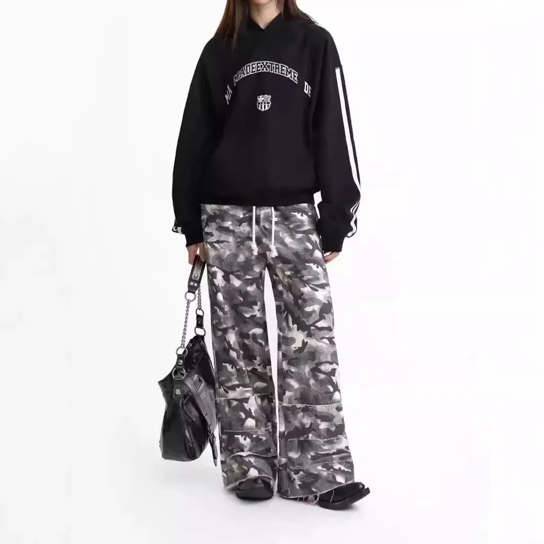 Double Waist Snow Camouflage Baggy Pant
