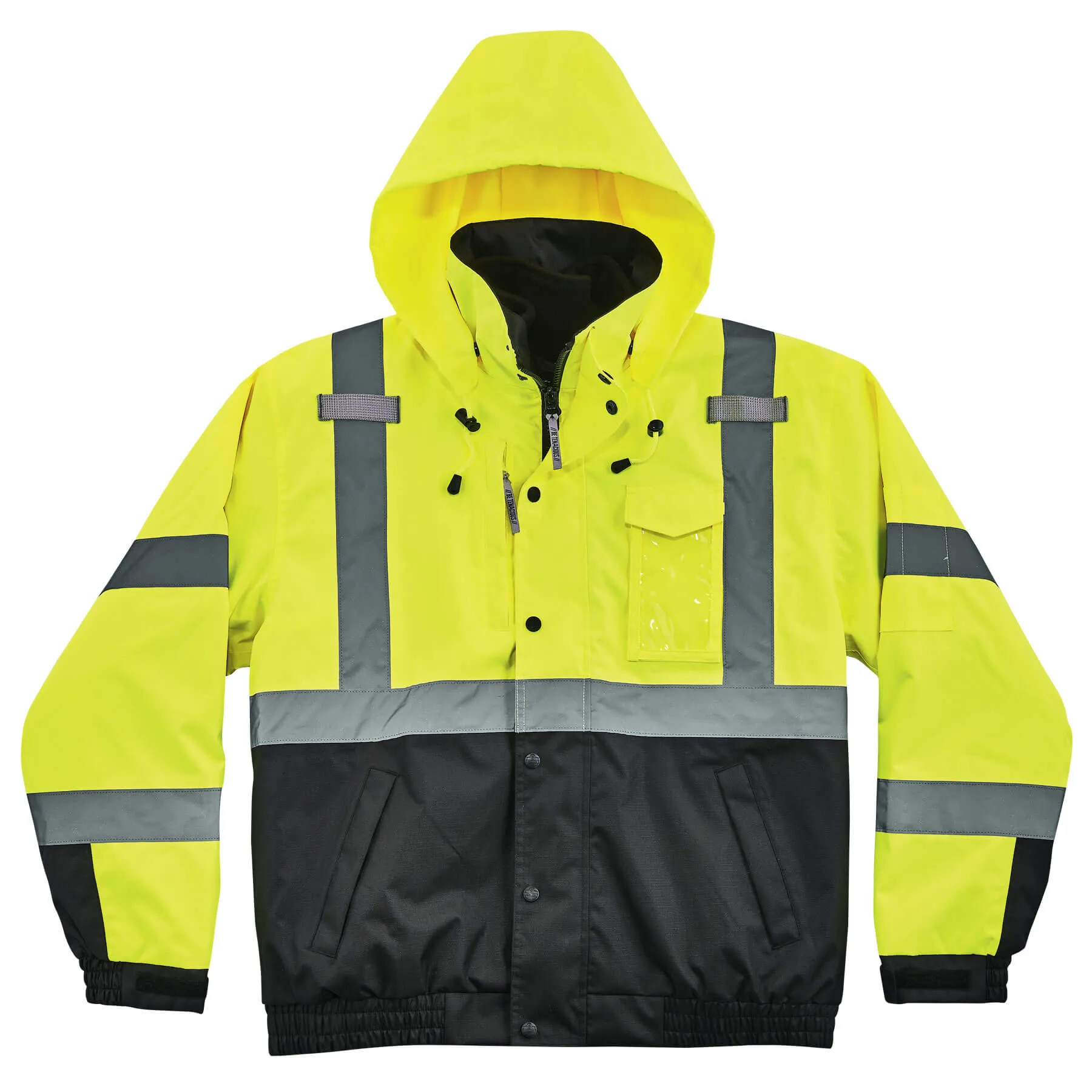 Ergodyne 25594 GloWear 8381 Type R Class 3 Performance 3-in-1 Bomber Jacket, Large, HV Lime