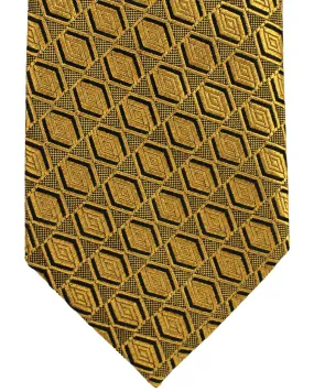 Ermenegildo Zegna Silk Tie Mustard Gold Geometric SALE