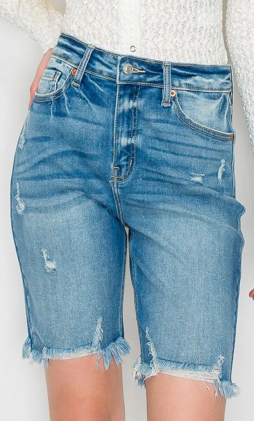 Evangeline Plus High Rise Bermuda Jeans