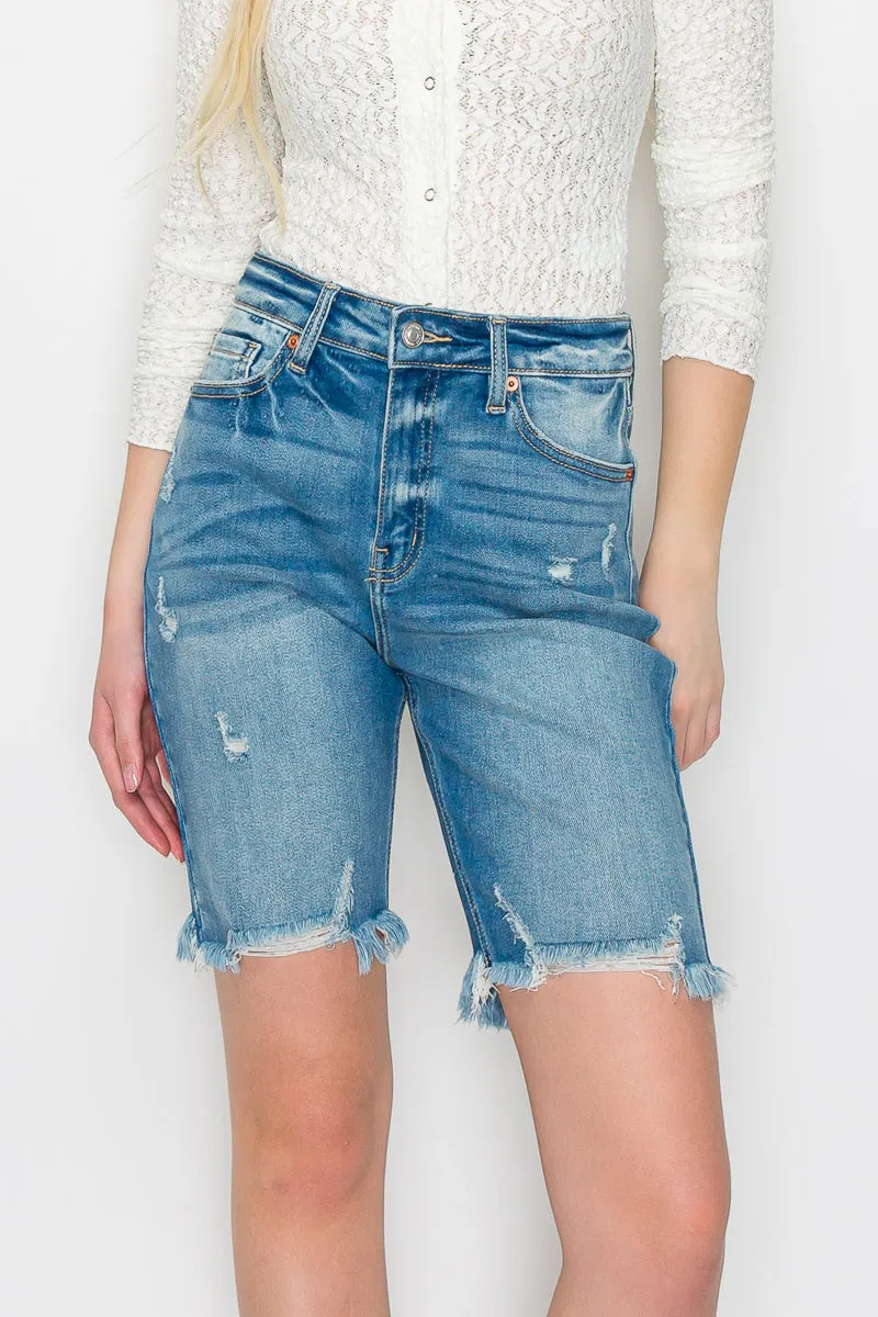 Evangeline Plus High Rise Bermuda Jeans