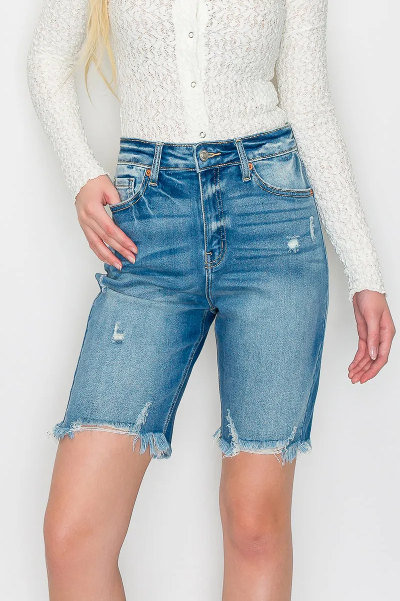 Evangeline Plus High Rise Bermuda Jeans