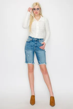 Evangeline Plus High Rise Bermuda Jeans