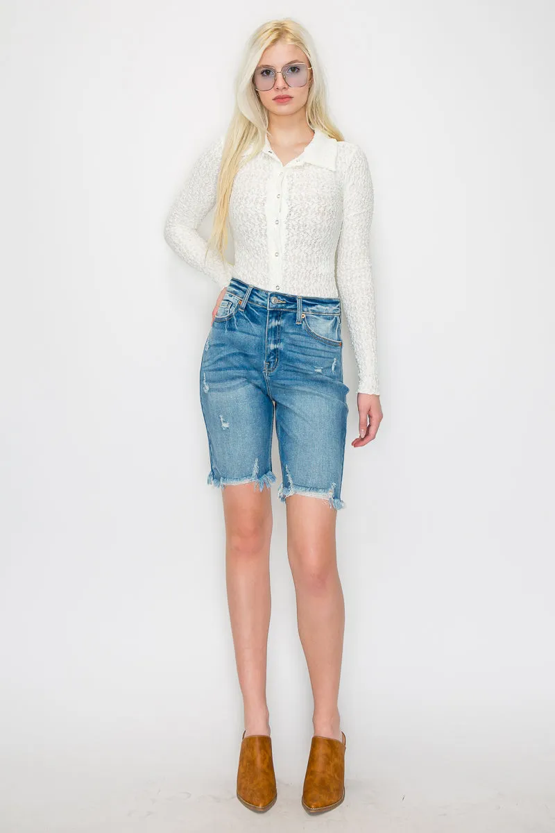 Evangeline Plus High Rise Bermuda Jeans