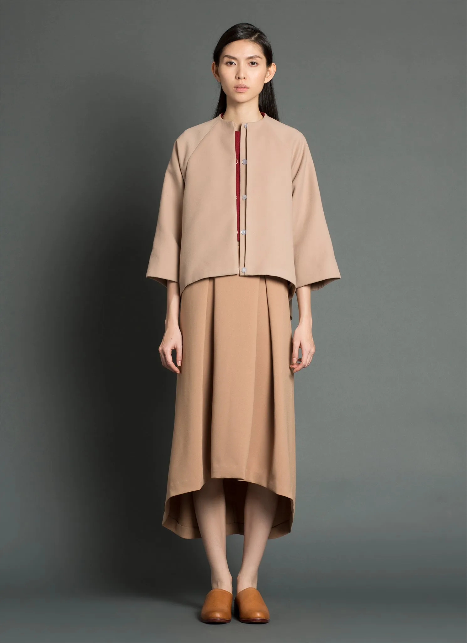 Firefly Cropped Raglan Coat - Sand