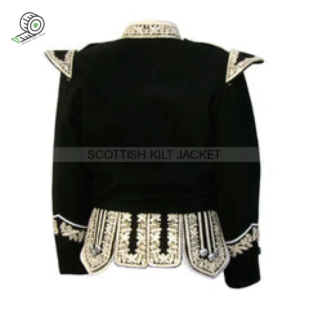 Hand-Embroidered Silver Bullion Royal Doublet
