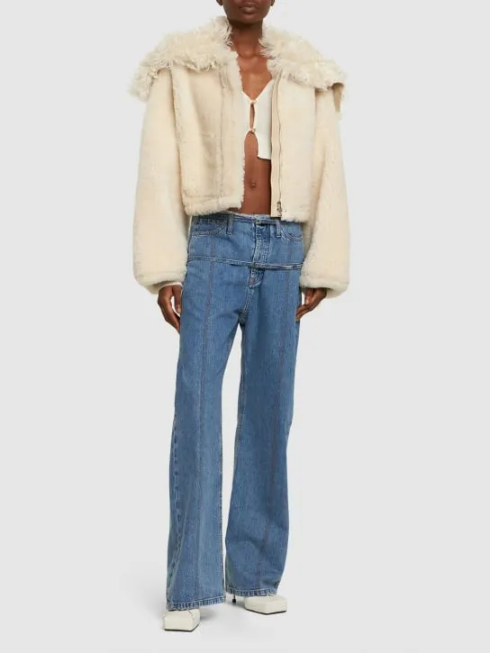 Jacquemus   La Veste Piloni cropped fur jacket 