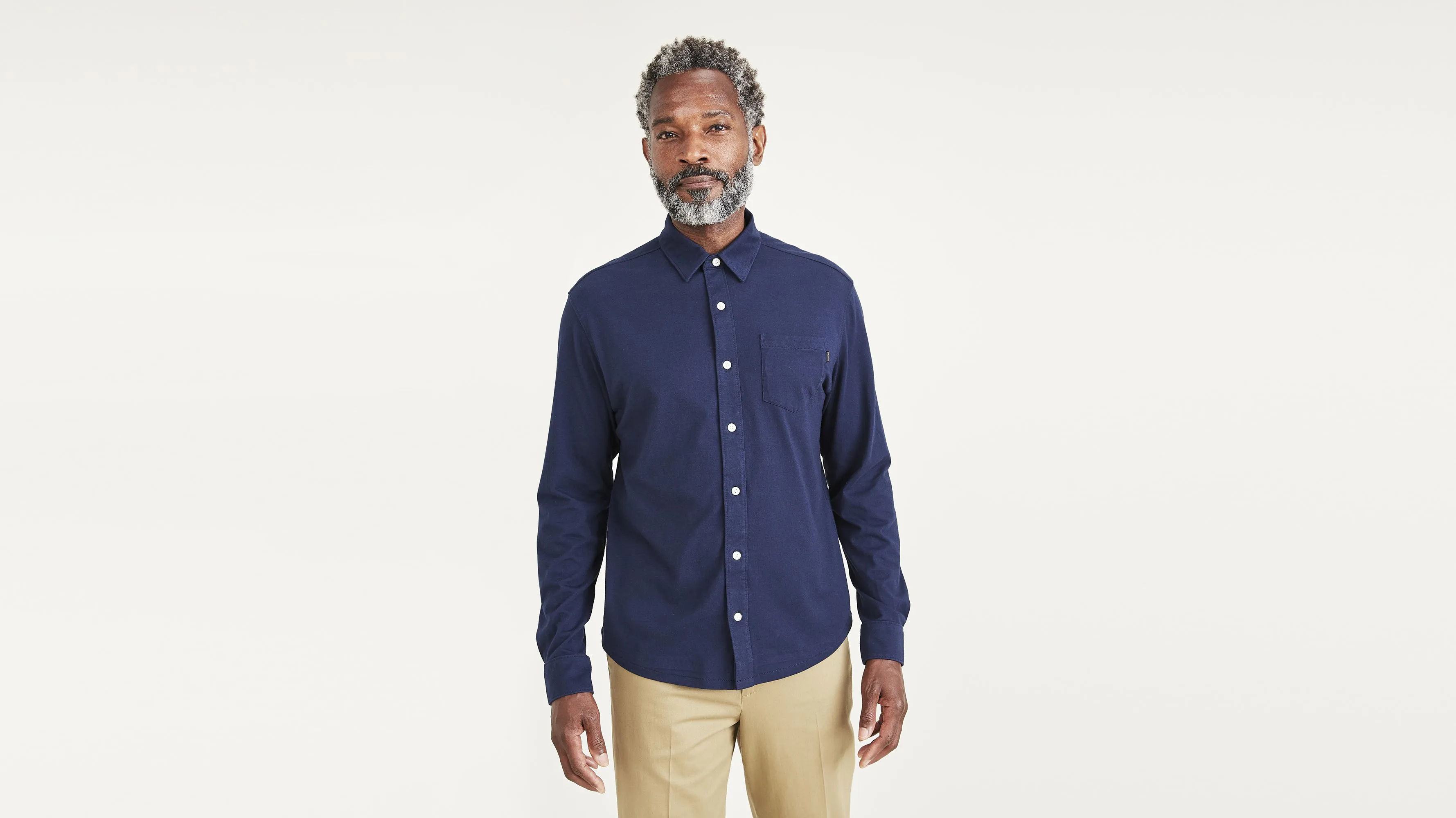 Knit Button-Up Shirt, Regular Fit