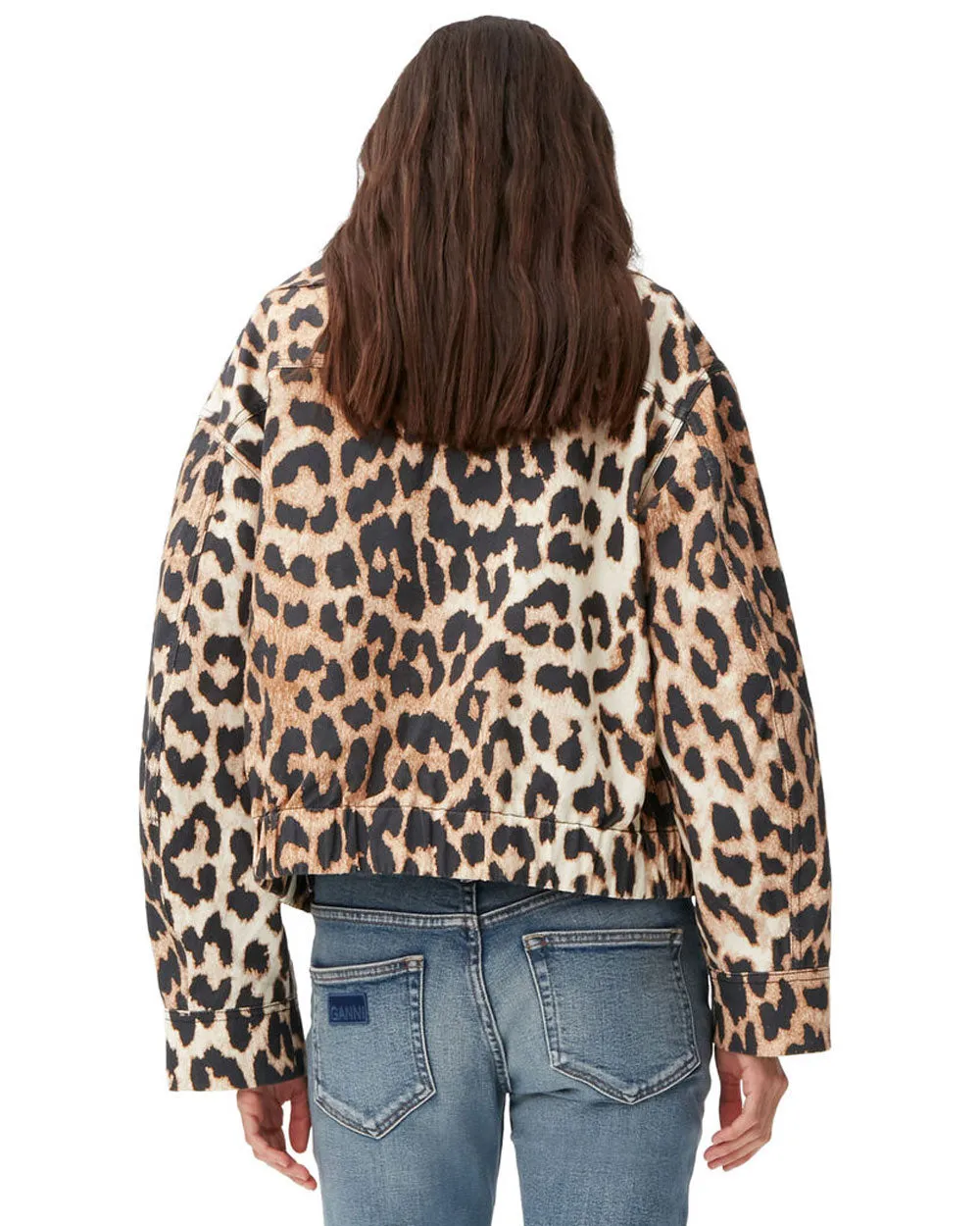 Leopard Printed Canvas Jacket
