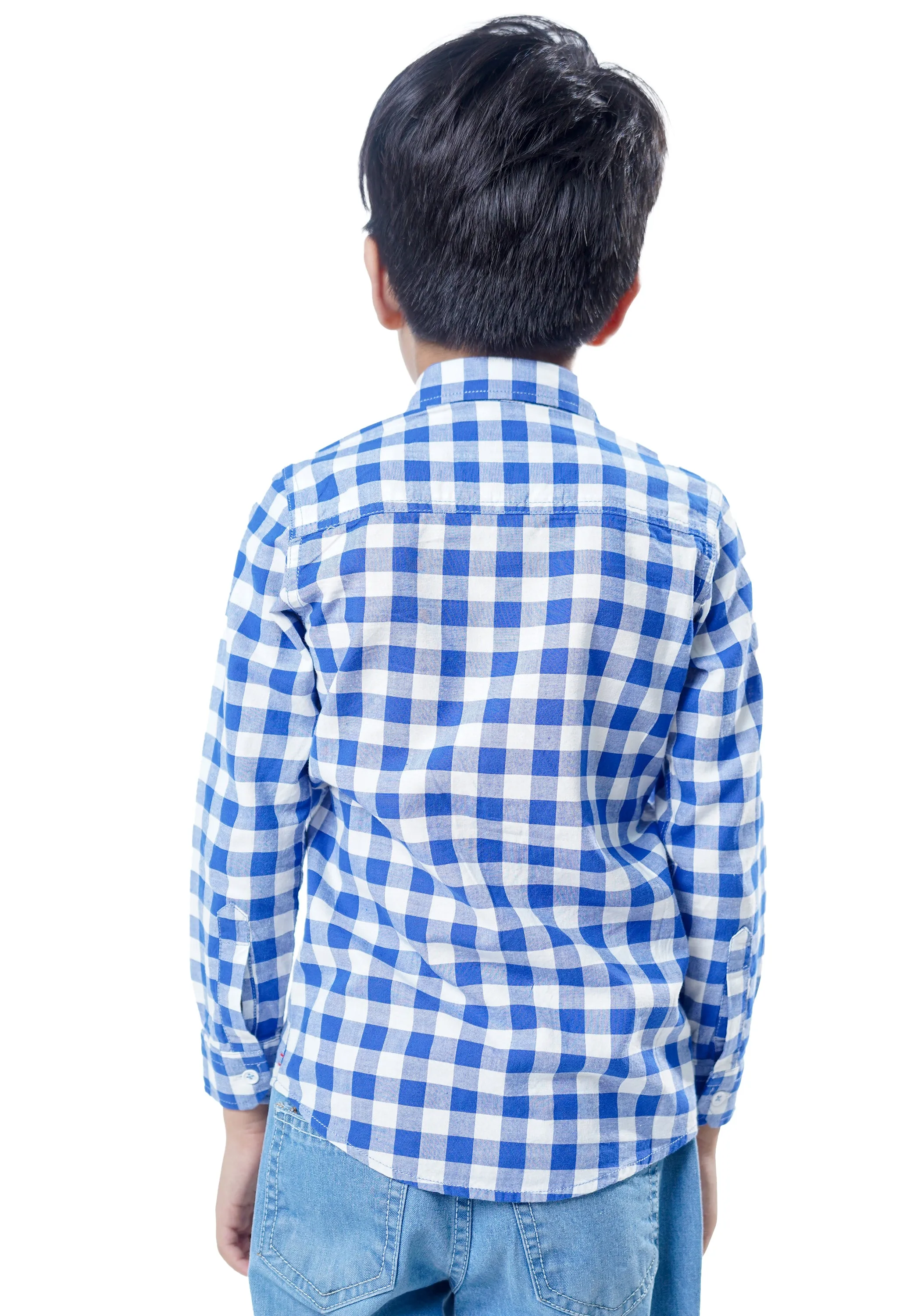 Mini Boy Blue Checkered Shirt