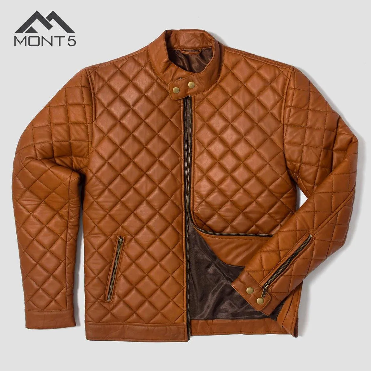 MONT5 - Trivor Tan Cafe Racer Jacket