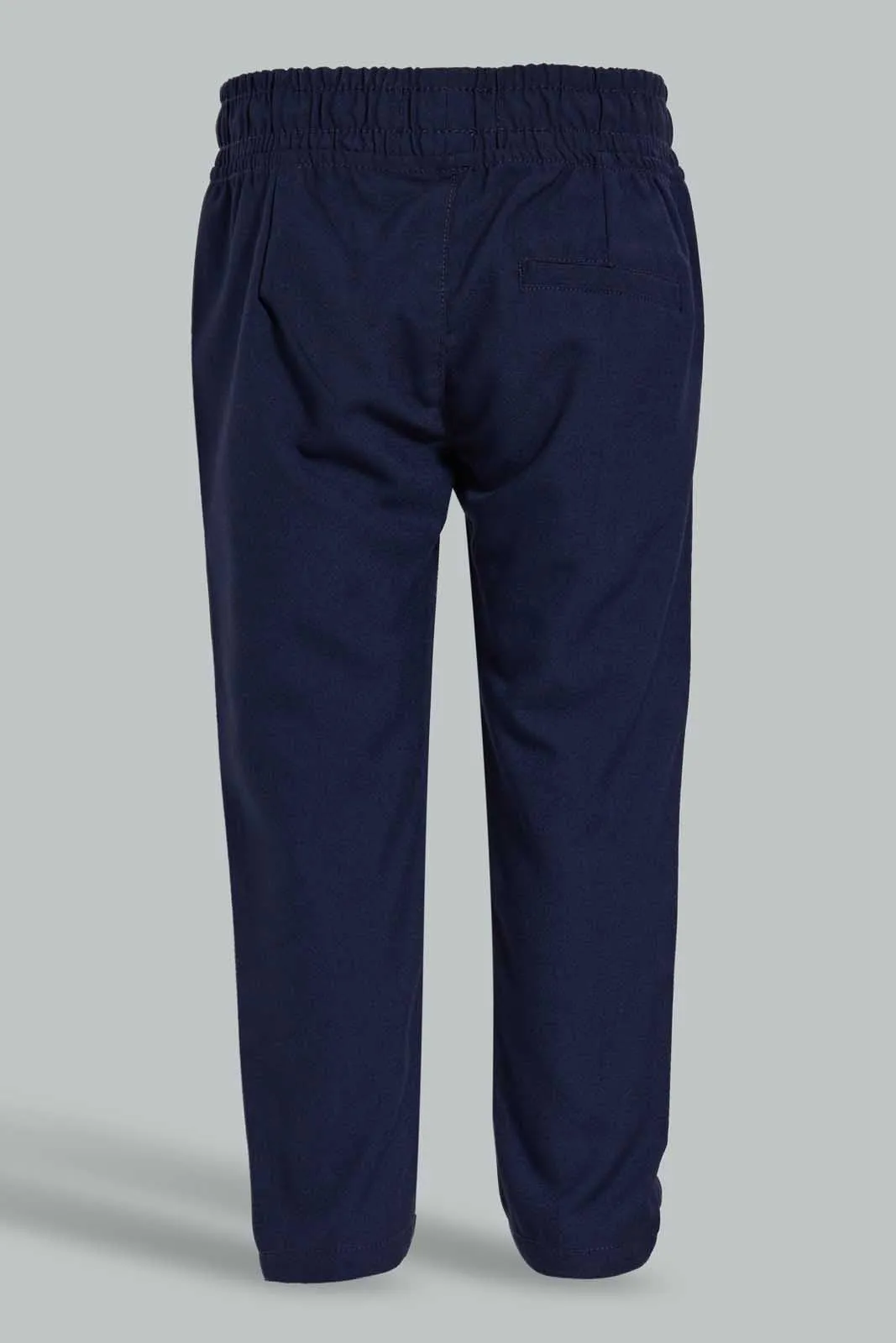 Navy Elasticated Chino Trouser For Baby Boys
