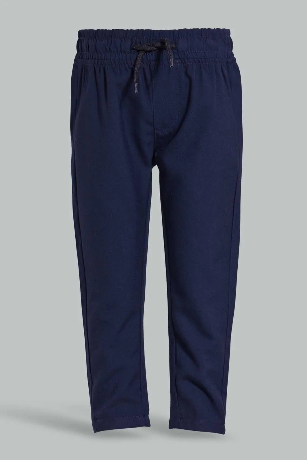 Navy Elasticated Chino Trouser For Baby Boys