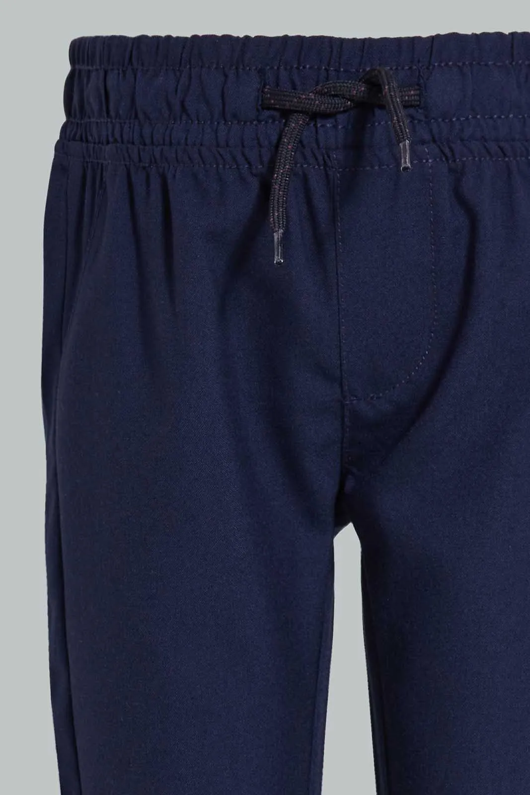 Navy Elasticated Chino Trouser For Baby Boys