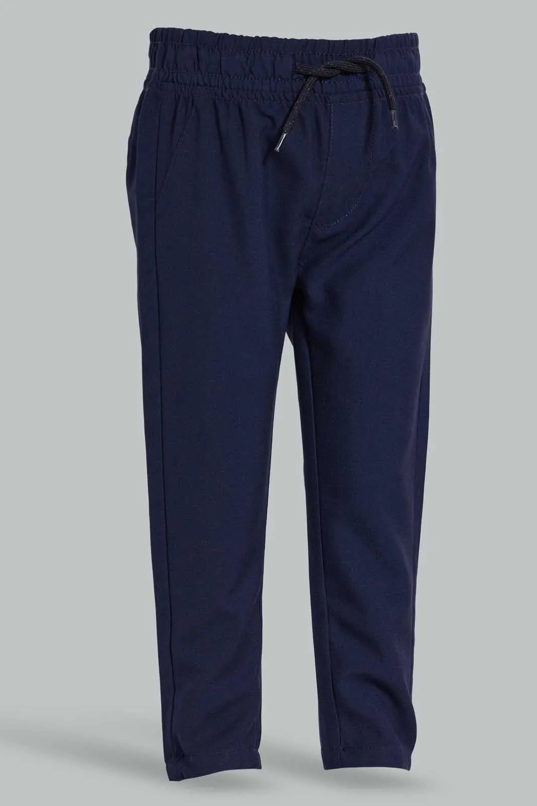 Navy Elasticated Chino Trouser For Baby Boys