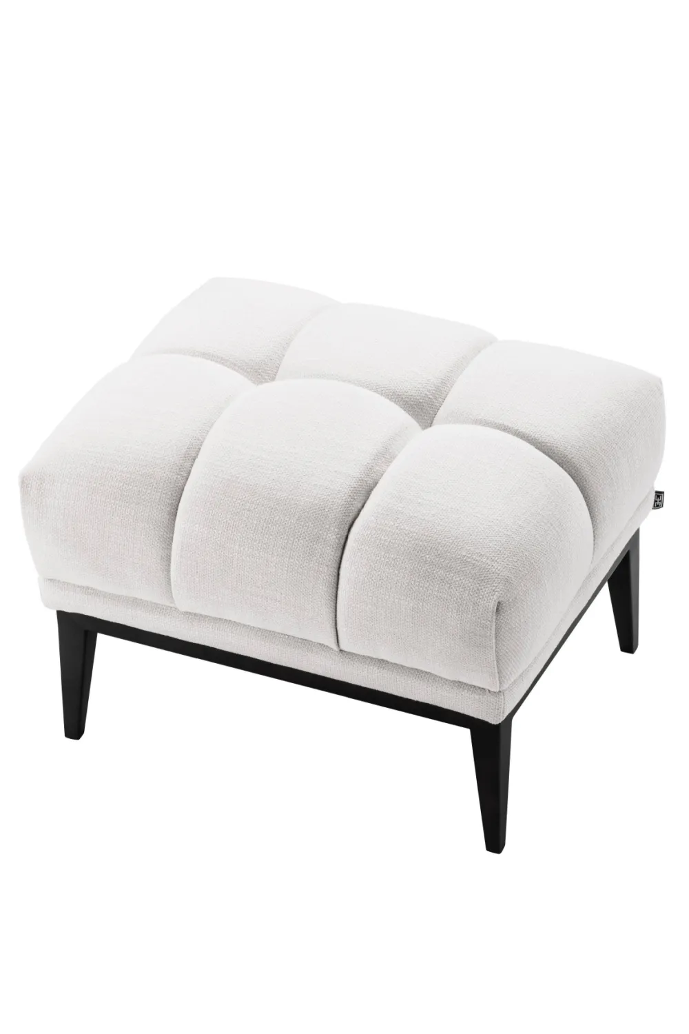 (Open Box)  White Tufted Accent Stool | Eichholtz Aurelio